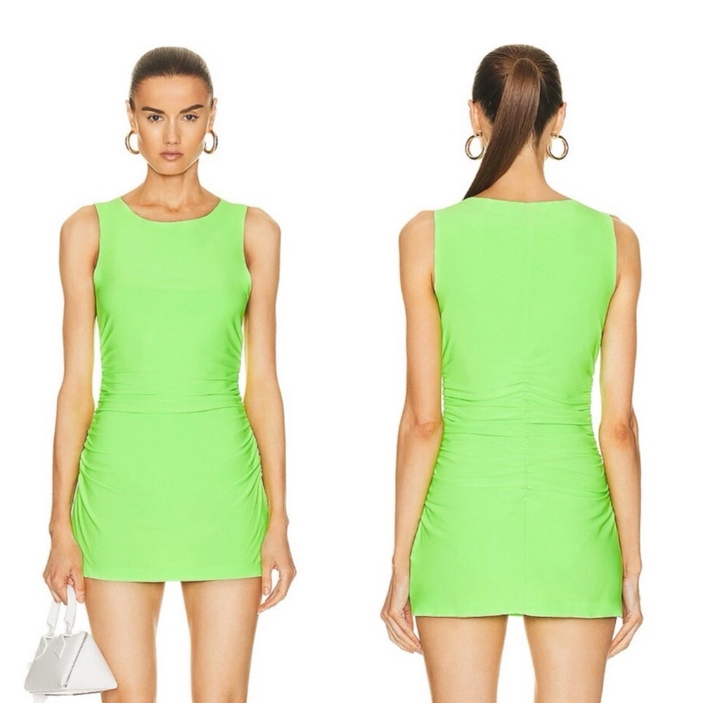 Norma Kamali Neon Green Mini Dress